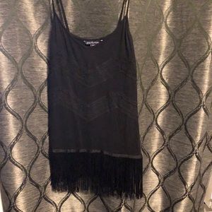 Black fringe tank top